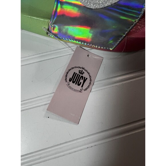 Juicy Couture Iridescent Rainbow Slides Sandals Girls size 5 NWT - Picture 5 of 9